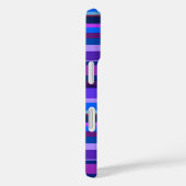 Coques Case-Mate iPhone Rayures horizontales bleues et violettes (Verso / Droite)