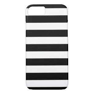 Etui iPhone Case-Mate Rayures horizontales larges noires et blanches à