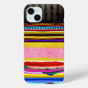 Coque iPhone 15 Mini Rayures incroyables RUPYDETEQUILA art moderne