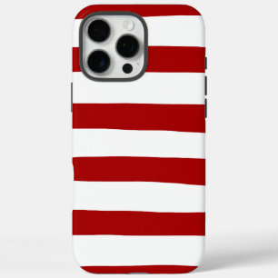 Coques iPhone 16 Pro Max Rayures irrégulières en rouge et blanc