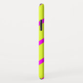 Coques Case-Mate iPhone Rayures jaune néon et rose vif (Dos/Droite)
