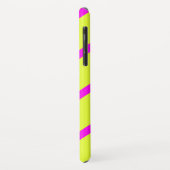 Coques Case-Mate iPhone Rayures jaune néon et rose vif (Dos/Gauche)