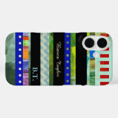 Coques Case-Mate iPhone rayures modernes et élégantes et coutume-nom (Verso (horizontal))