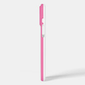 Coques Case-Mate iPhone Rayures Monogramme Rose et Blanc (Verso / Gauche)
