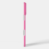 Coques Case-Mate iPhone Rayures Monogramme Rose et Blanc (Verso / Droite)