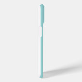 Coques Case-Mate iPhone Rayures Monogrammées Aqua et Blanc (Verso / Droite)