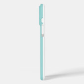 Coques Case-Mate iPhone Rayures Monogrammées Aqua et Blanc (Verso / Gauche)