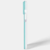 Coques Case-Mate iPhone Rayures Monogrammées Aqua et Blanc (Verso / Gauche)
