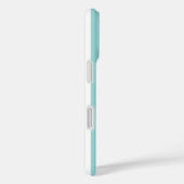 Coques Case-Mate iPhone Rayures Monogrammées Aqua et Blanc (Verso / Droite)