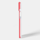 Coques Case-Mate iPhone Rayures Monogrammées Corail et Blanc (Verso / Gauche)