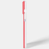 Coques Case-Mate iPhone Rayures Monogrammées Corail et Blanc (Verso / Gauche)