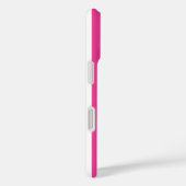 Coques Case-Mate iPhone Rayures Monogrammées Rose Chaud et Blanc (Verso / Droite)