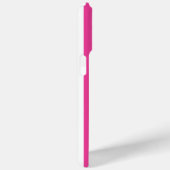 Coques Case-Mate iPhone Rayures Monogrammées Rose Chaud et Blanc (Verso / Droite)