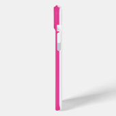 Coques Case-Mate iPhone Rayures Monogrammées Rose Chaud et Blanc (Verso / Gauche)