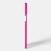 Coques Case-Mate iPhone Rayures Monogrammées Rose Chaud et Blanc (Verso / Droite)