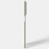 Coques Case-Mate iPhone Rayures monogrammées vert sauge et blanc (Verso / Droite)