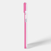Coques Case-Mate iPhone Rayures monogrammes roses et blanches (Verso / Gauche)