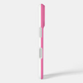 Coques Case-Mate iPhone Rayures monogrammes roses et blanches (Verso / Droite)