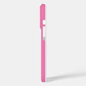 Coques Case-Mate iPhone Rayures monogrammes roses et blanches (Verso / Gauche)