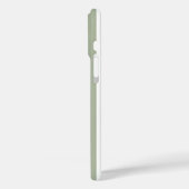 Coques Case-Mate iPhone Rayures monogrammes vert sauge et blanc (Verso / Gauche)
