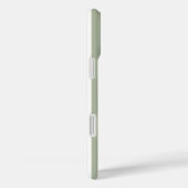 Coques Case-Mate iPhone Rayures monogrammes vert sauge et blanc (Verso / Droite)