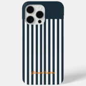 Coques Case-Mate iPhone Rayures Navy | Monogramme du gentleman moderne (Verso)