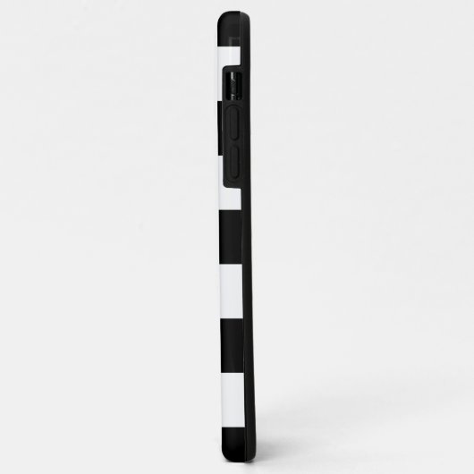 Coques Case-Mate iPhone Rayures noires et blanches horizontales (Dos/Gauche)