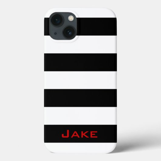 Coques Case-Mate iPhone Rayures noires et blanches simples et audacieuses (Verso)