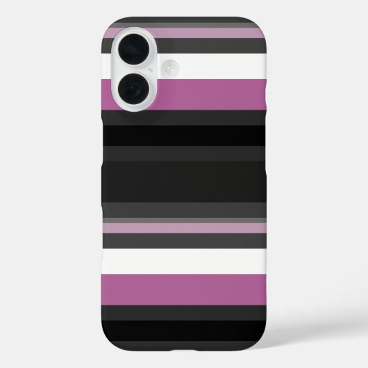 Coques Case-Mate iPhone Rayures noires, grises et blanches (Verso)