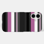 Coques Case-Mate iPhone Rayures noires, grises et blanches (Verso (horizontal))