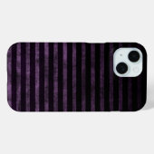 Coques Case-Mate iPhone Rayures ombrées grunge noir et violet (Verso (horizontal))