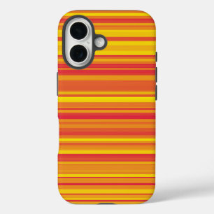 Coques iPhone 16 Rayures Orange Rouge Jaune