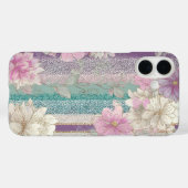Coques Case-Mate iPhone Rayures pastel verticales avec textures de dentell (Verso (horizontal))