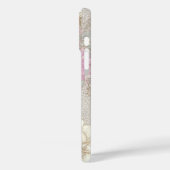 Coques Case-Mate iPhone Rayures pastel verticales avec textures de dentell (Verso / Gauche)
