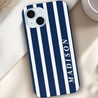 Rayures personnalisées Bleu marine Blanc