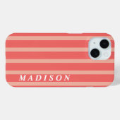 Coques Case-Mate iPhone Rayures Personnalisées Corail (Verso (horizontal))