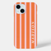 Coques Case-Mate iPhone Rayures Personnalisées Orange Rose (Verso)