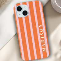 Rayures Personnalisées Orange Rose