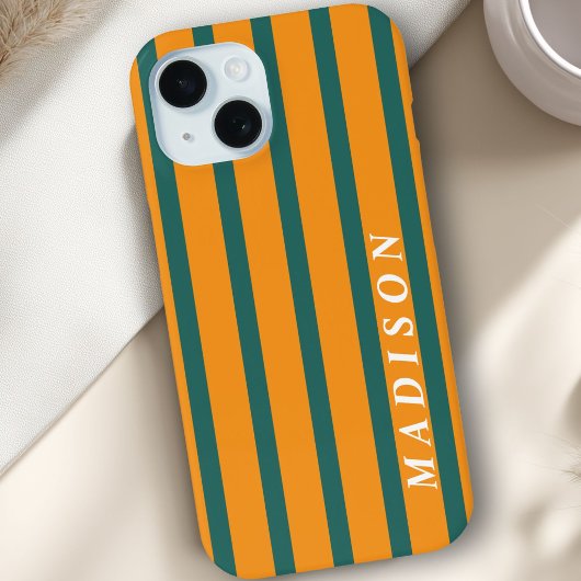 Coques Case-Mate iPhone Rayures Personnalisées Orange Vert