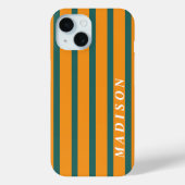 Coques Case-Mate iPhone Rayures Personnalisées Orange Vert (Verso)