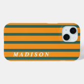 Coques Case-Mate iPhone Rayures Personnalisées Orange Vert (Verso (horizontal))