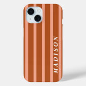 Coques Case-Mate iPhone Rayures personnalisées pêche marron (Verso)