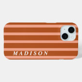 Coques Case-Mate iPhone Rayures personnalisées pêche marron (Verso (horizontal))