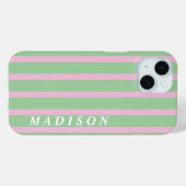 Coques Case-Mate iPhone Rayures Personnalisées Vert Rose (Verso (horizontal))