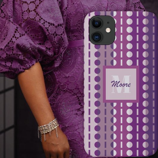 Coques Case-Mate iPhone Rayures Plissées – Dégradé Violet Clair à Foncé