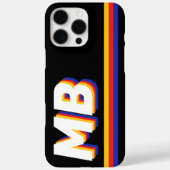 Coques Case-Mate iPhone Rayures rétrospectives Monogramme initial personna (Verso)