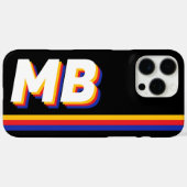 Coques Case-Mate iPhone Rayures rétrospectives Monogramme initial personna (Verso (horizontal))