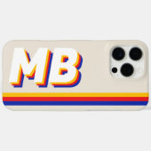 Coques Case-Mate iPhone Rayures rétrospectives Monogramme initial personna (Verso (horizontal))