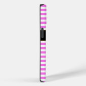 Coques Case-Mate iPhone Rayures rose/blanc monogrammes (Verso / Droite)