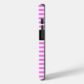 Coques Case-Mate iPhone Rayures rose/blanc monogrammes (Verso / Gauche)